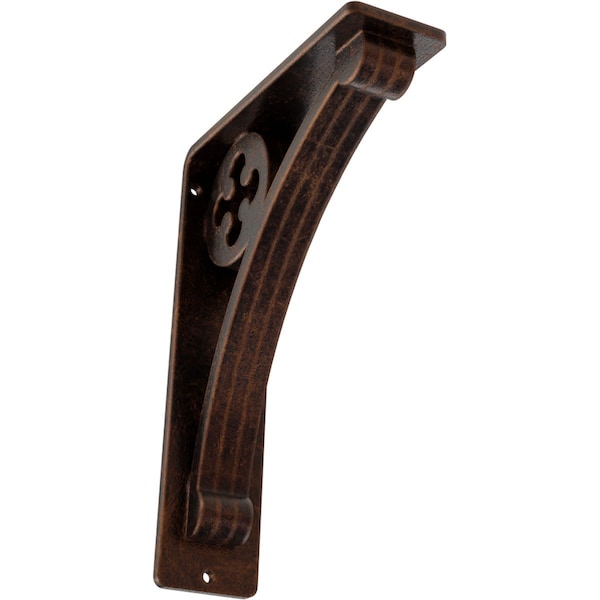 Ekena Millwork Crawley Wrought Iron Bracket, (Triple center brace), Antiqued Copper 2"W x 5 1/2"D x 8"H BKTM02X05X08TCRACO - main